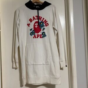 A Bathing Ape White Hoodie Dress